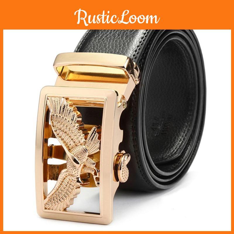 Eagle Automatic Buckle Leather Mens Belt Premium Quality Luxury Belts For Men