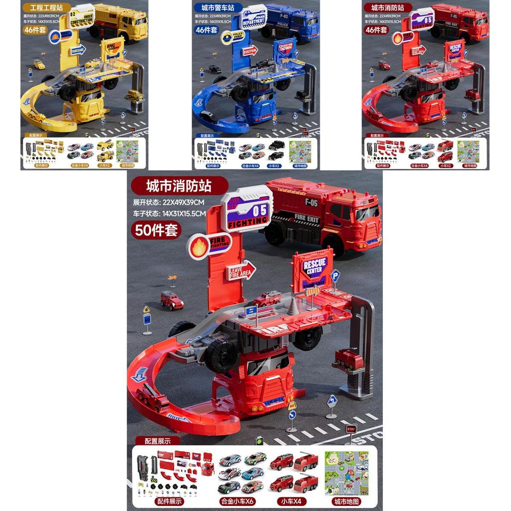 Fire Truck Toy Set With Alloy Vehicles For Kids Ages 3 To 6 Years