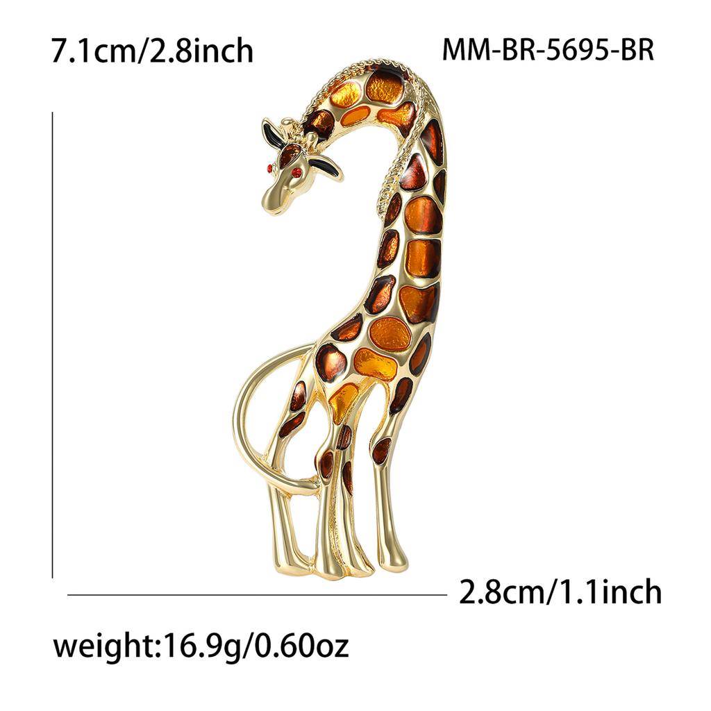 Stylish Enamel Giraffe Brooches for Women Unisex Animal Pins Friend Event Party New Gifts Jewelry Decoration Accessories
