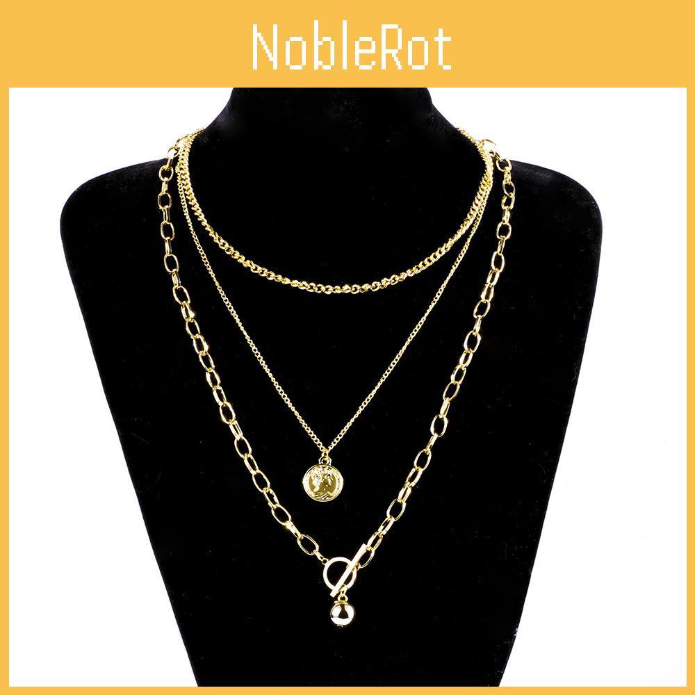 Trendy Multi-layered Geometric Alloy Necklace Features Chic Bell Charms For Women