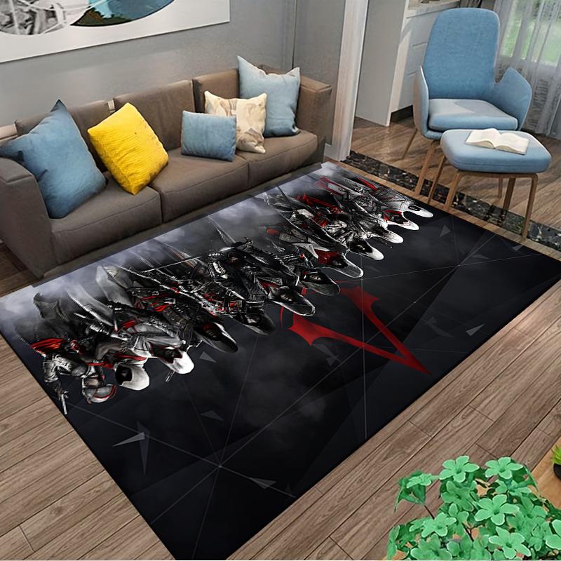 Assassin's Creed Themed Rug with Stylish Characters Suitable for Use As an Anti-slip Game Mat for Living Room and Bedroom Sofas