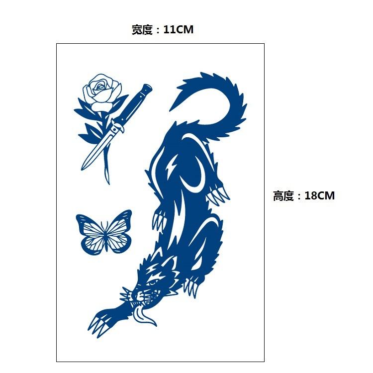 Stopniowa Zmiana Geometryczny Ziołowy Sok Lis Wieloryb Syrena Symulacja Naklejka Tatuaż, Kalkomania do Transferu Wodnego