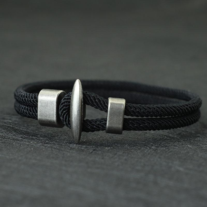 New Rope Bracelet Men Vintage Double Layer Cord Bangle Homme Leisure Accessories Gift For Him Pirate Punk Braslet Pulseras