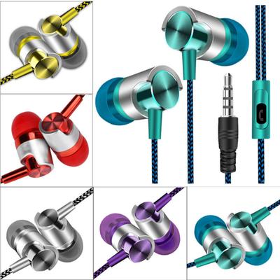 Fashion Braided Wired Volume Control Phone Stereo Sound Laptop In-ear Earphones