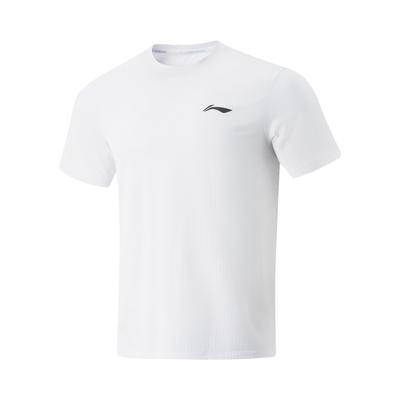 Li Ning Running Series Casual Simple Sports Pullover Crew Neck Solid Color Short Sleeve T-Shirt Men Tops White ATSV471-2