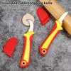 Hand Tool Insulated Knife Electricians Wire Stripper Cable Stripping Snips Straight Curved Blade Rubber Handle Peeling
