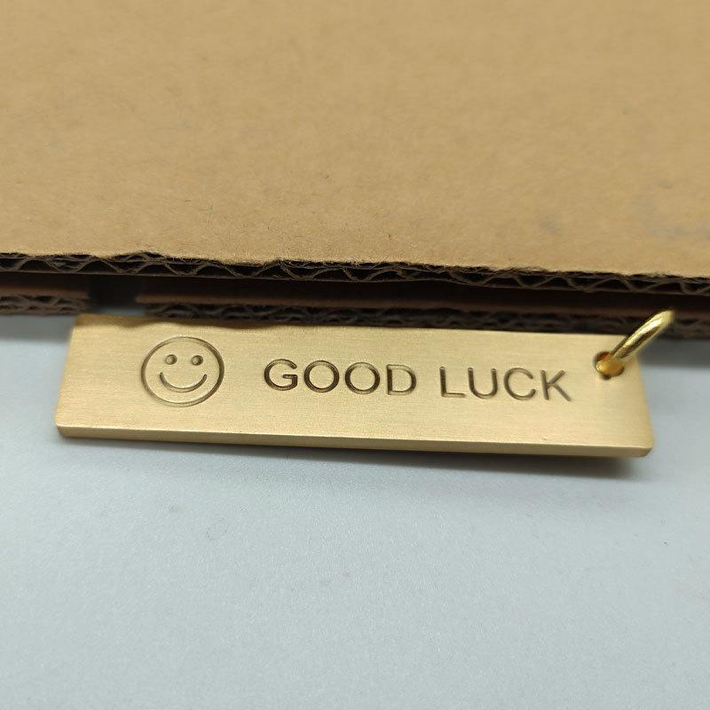 Brass Ruler, Easy To Carry with You, Easy To Measure, Smiling Face, Sealing Glaze, Old Washing, Handicraft Keychain Pendant Creativity