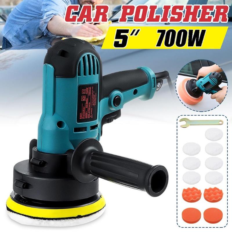 220V 700W Adjustable Speed Furniture Automobile Sanding Waxing Tools Car Polishing Machine with Sponge Pads Electric Car Polisher