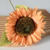 Artificial Sunflower Bouquet Realistic Long Stem Fake Silk Flower with Leaves Faux Floral Arrangement for Vase Wedding Table Home Spring Summer Decor