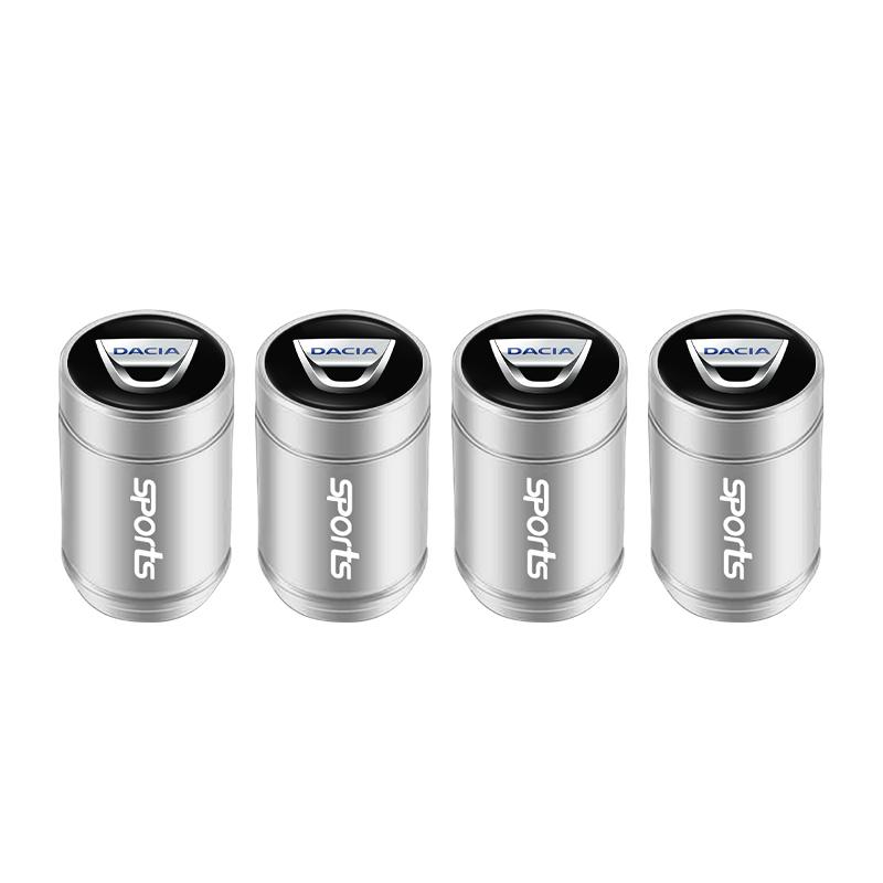 4Pcs Car Styling Metal Wheel Tire Valve Caps Dust Accessories For Dacia Duster Logan Sandero Stepway Dokker Lodgy MCV Spring