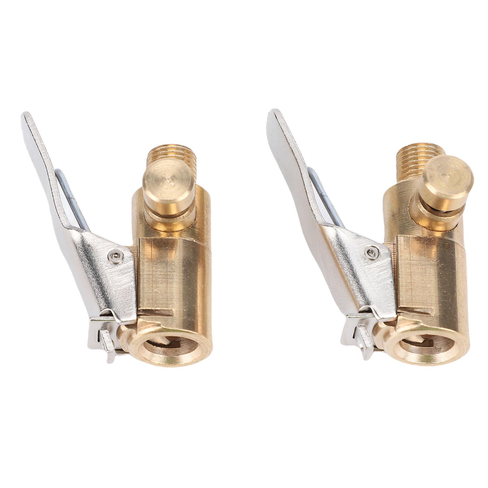 2PCS Tire Chuck with Clip Adapter Brass Locking Tire Inflator Hose Adapter Anti Leakage Clip On Tire Chucks