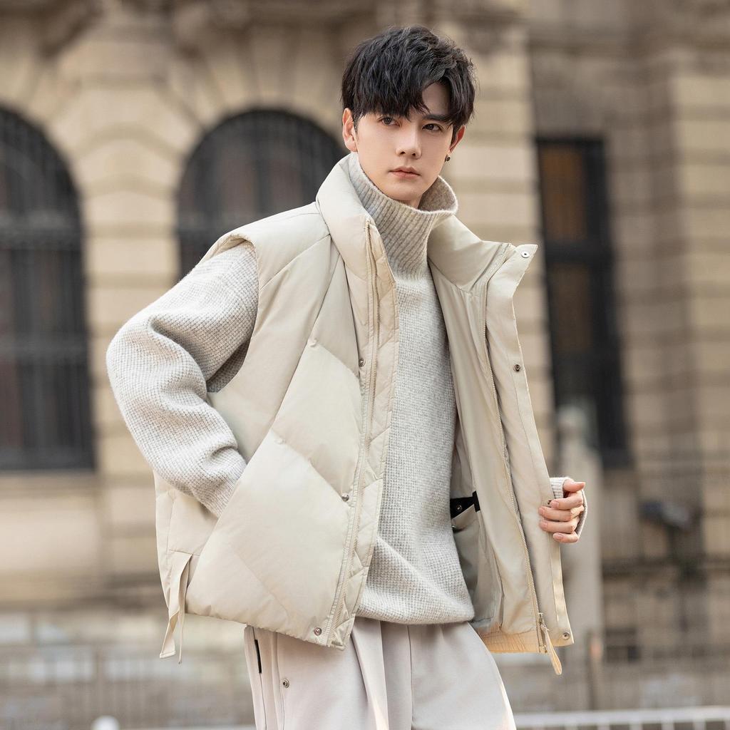 Stehkragen Herren Winter Daunenweste - Verdickt Trendig Koreanischer Stil Oberbekleidung