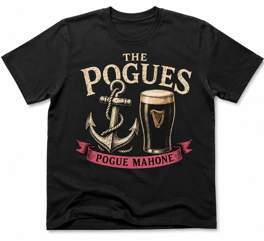 The Pogues Guinness TShirt Pogue Mahone Inspired Rock Shane MacGowan Irish S