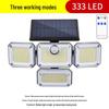 2021 Triple-Head Solar LED Wall Light with Motion Sensor for Outdoor Use