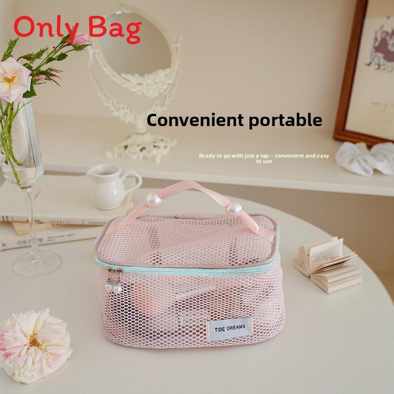 Travel Toiletry Bag With Mesh Material Portable Makeup Organizer For Vacation And Home Use