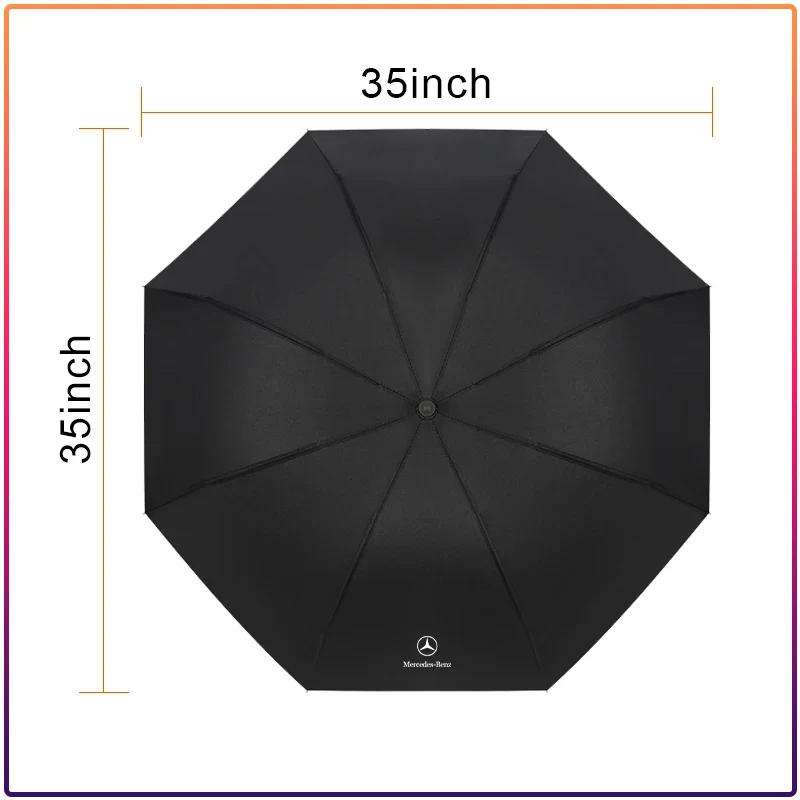 AABCI1 Windproof Automatic Threefolding Umbrella Car Logo Business Umbrella Caps For Mercedes Benz AMG W204 W213 W205 W211 W212 W176