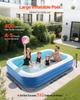 Inflatable Pool, 3000 x 1702 x 508mm Large Inflatable Swimming Pool, Family Large Swimming Pools with Repair Patches, Blow Up Pools for Kids, Adults,