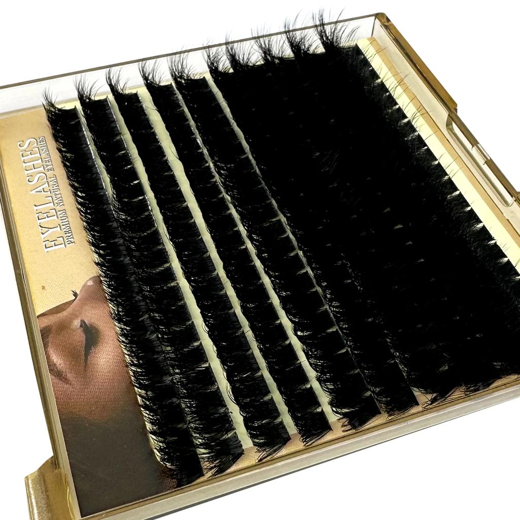 AMSN Fluffy Thick Lash Clusters DIY Eyelash Extension MIX D Curl Lash Clusters Wispy Individual Eyelash Extensions Clusters
