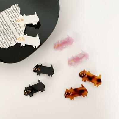Neue Haarspangen für Mädchen Niedliches Katzenmuster Acetat-Haarspange Damen Einfarbige Haarspangen Haaraccessoires Haarspange Geschenk