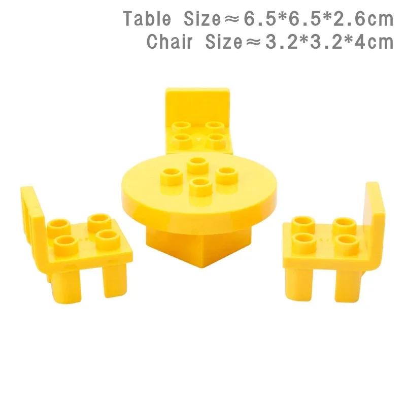 Big Building Blocks Play House Furniture Accessories Indoor Utensil Bed Compatible Large Bricks Assemble Toys Children Kids Gift