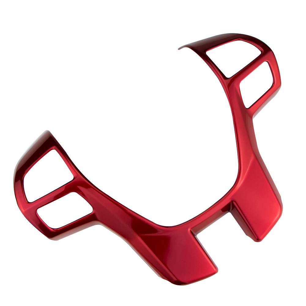 

For Ford Ranger Everest Endeavor 2015+ ABS Carbon Fiber Steering Wheel Cover Sticker Trim Frame Decorator Accessories красный