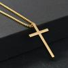 Stainless Steel Cross Necklace for Men Boys,Silver Color Plain Cross Pendant Collar,Hiphop Classic Punk Jewelry Gift