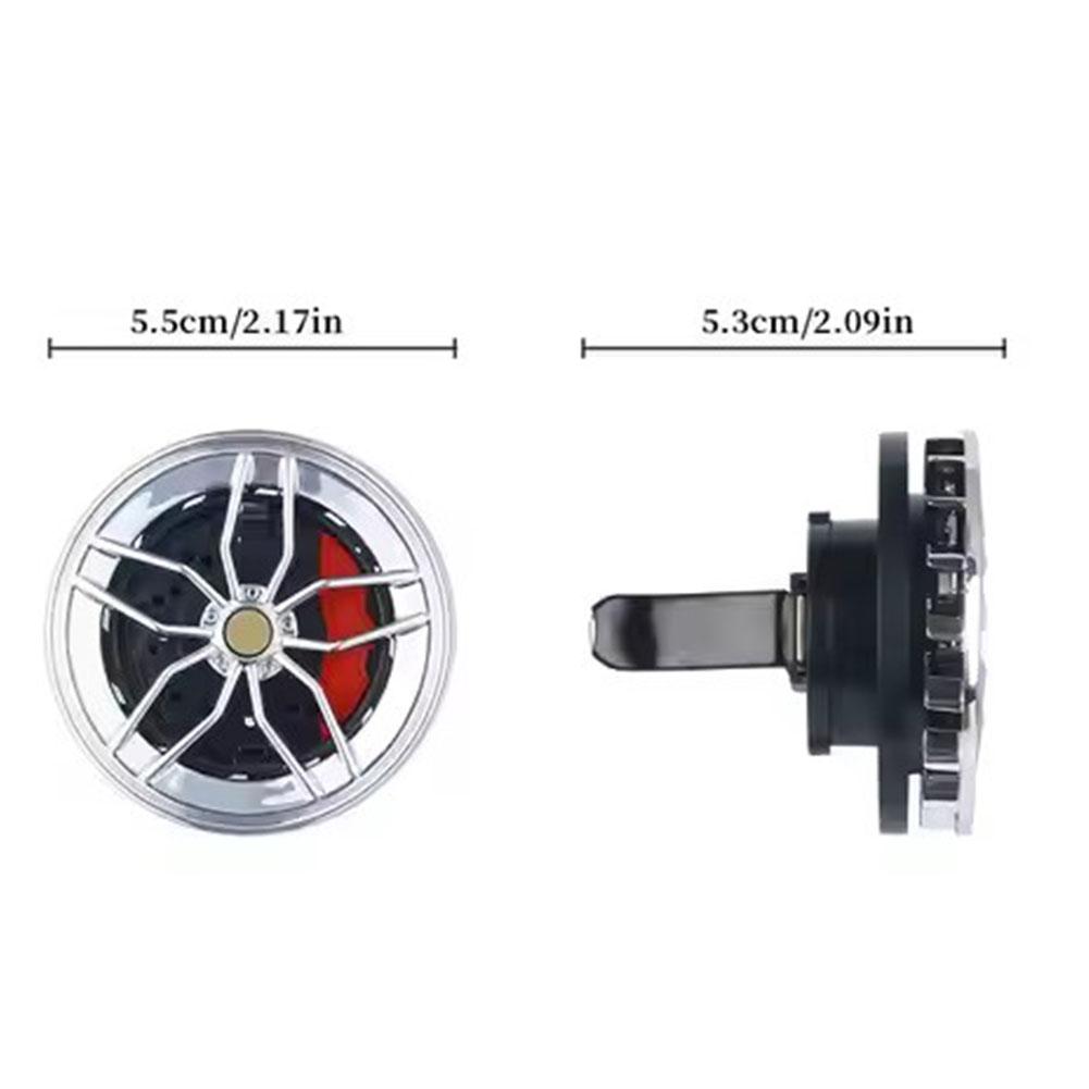 Car Mounted Aromatherapy Vent Can Rotate Wheel Hub Perfume Decoration Creative Air Conditioner Vent Aromatherapy Clip Interior