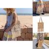 Bohemian Style Solid Color Large Capacity Women Casual Woven Bag With Tassels For Summer Beach Vacation Women