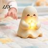Cute Halloween Bedroom Lamp Light Up Ghost Decoration, Small Statue Night Light, LED for Kids Room Resin Table Decoration Indoor, Kitchen Tiered Tray