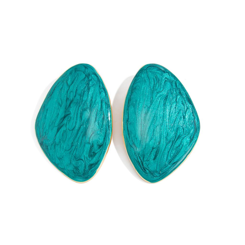 Hong Kong Style Retro Oil Drop Alloy Geometric Earrings Commuting Versatile Multi-color Triangle Earrings for Women