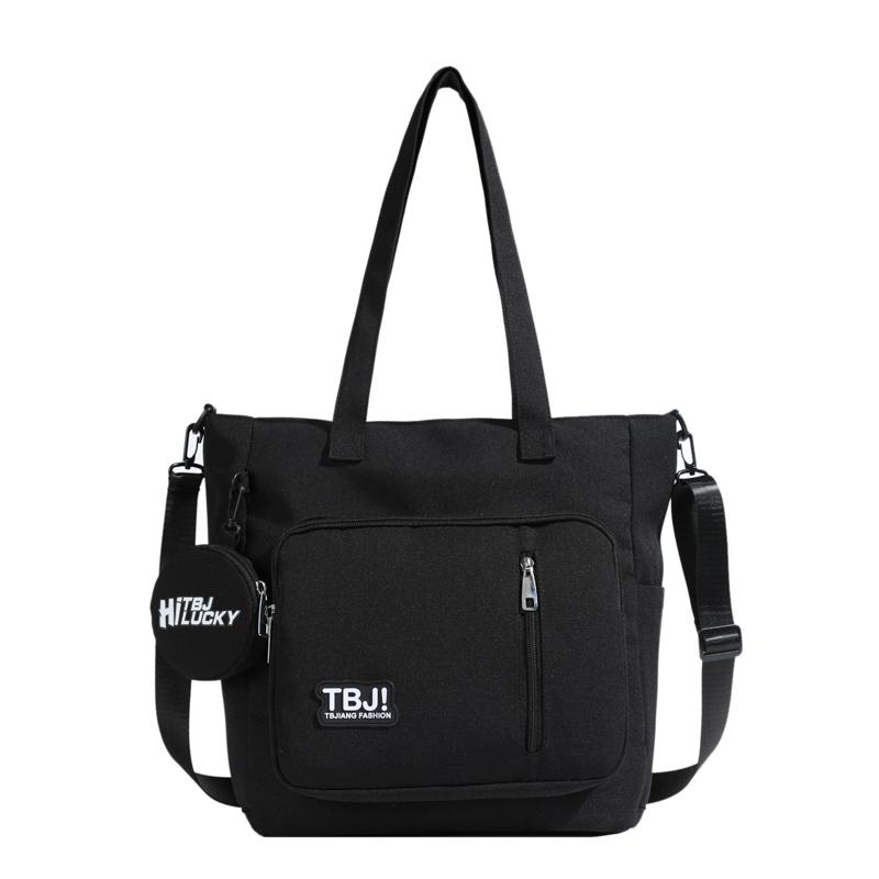 

Большая вместительная сумка через плечо женская сумка-тоут для студентов классы сумка для книг чёрный