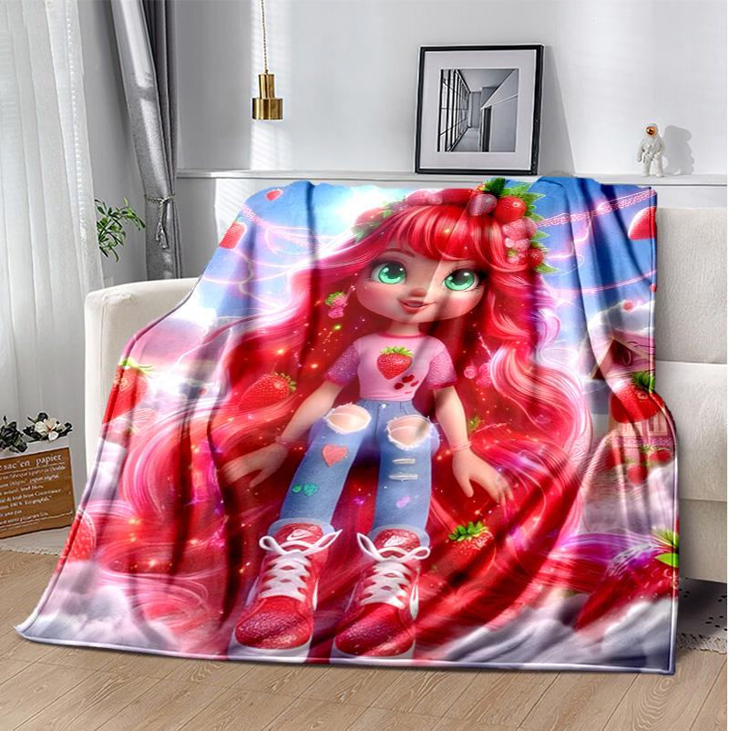 Erdbeer-Flanell-Decke Weich Warm Ganzjahres-Überwurf, Design für Camping, Autoreisen, Wandern Sofa, Bett, Büro Perfektes Geschenk für Partys