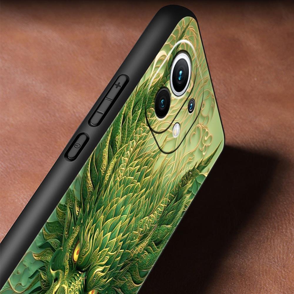 Chinoiserie Loong Flower Dragon Phone Case Cover for Xiaomi Mi 17 15 14 13 12 11 Ultra 15T 14T 13T 12T 11T Pro Lite 5G Soft TPU