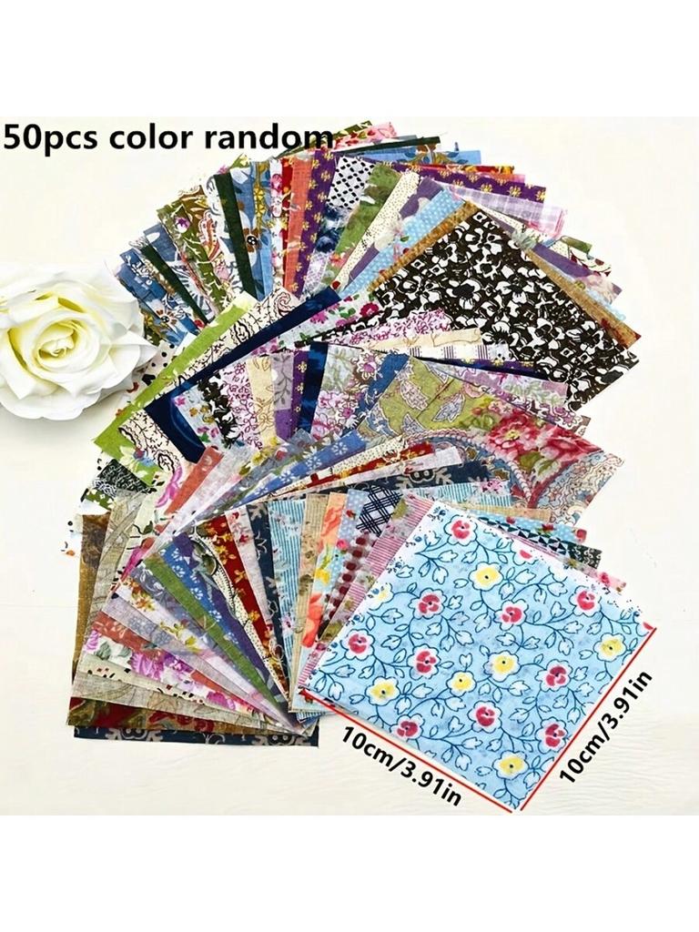 50 Sztuk Vintage Ciemny 3,91" Patchwork Idealny do szycia DIY, rękodzieła i odzieży, scrapbookingu, idealny prezent noworoczny lub Wal