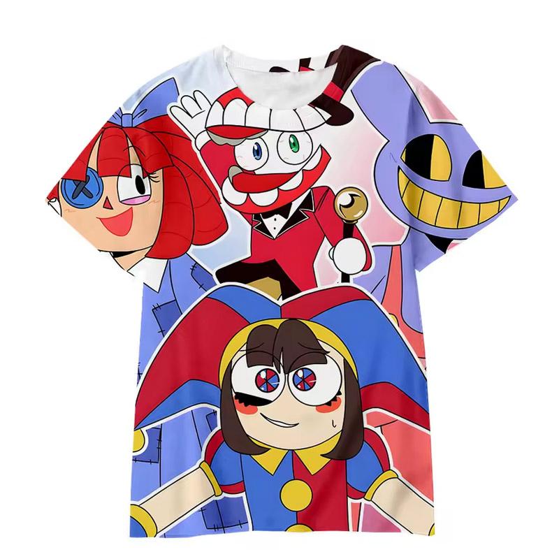 Niesamowity Cyfrowy Cyrk Koszulki Anime Niesamowity Cyfrowy Cyrk Dzieci Cosplay Koszulka Drukowana 3D Dla Chłopców dziewczęca koszulka