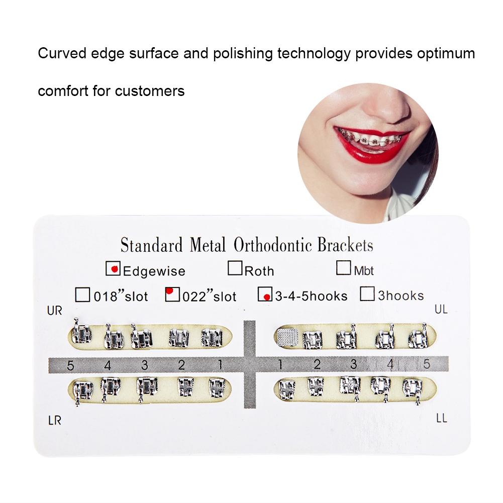 10 Packs Metal Dental Teeth Orthodontics Brackets Braces 022slot 345hooks