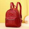 Real Leather Crocodile Women's Backpack Large Capacity Women's School Bag Travel Bag
