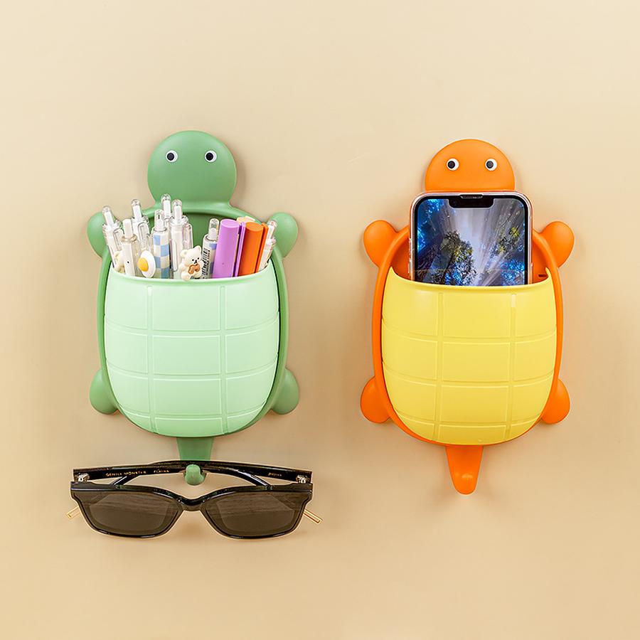 New Turtle Shelf Cosmetic Organizer Storage Box for Bedroom Bathroom Toothbrush Bedside Phone Wall Mount
