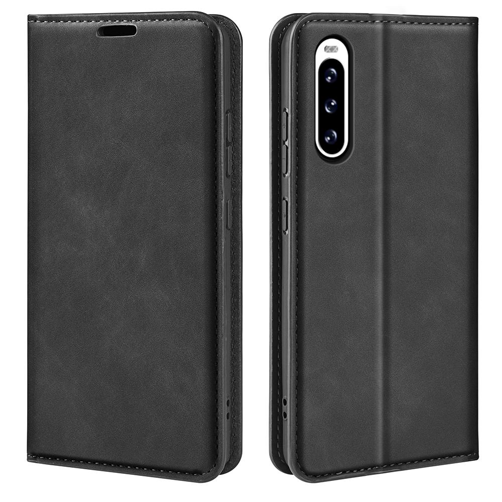 Protective Case for Sony Xperia 10 V Skin-touch Leather Phone Case Stand Wallet Phone Cover