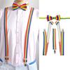Boy Rainbow Suspenders and Bowtie Set Perfect for Any Formal Occasion