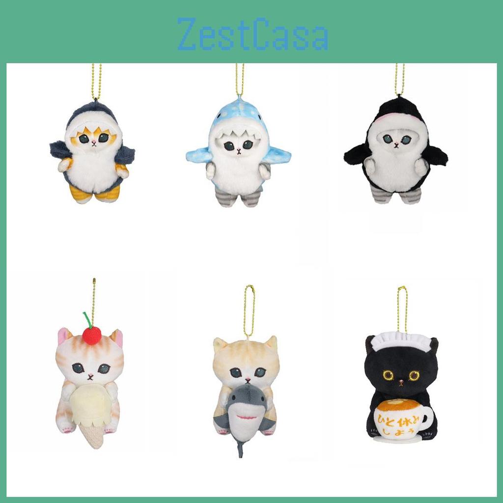 Adorable Shark Cat Plush Doll Cute Shrimp Cat Bag Pendant Soft Stuffed Animal Toy