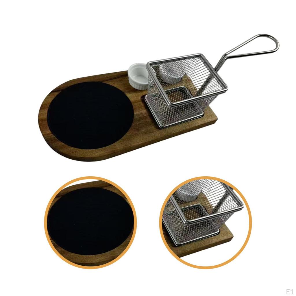 Chip Dipping Serving Basket Cheese Appetizer Platter Party Supplies French Fries Wood