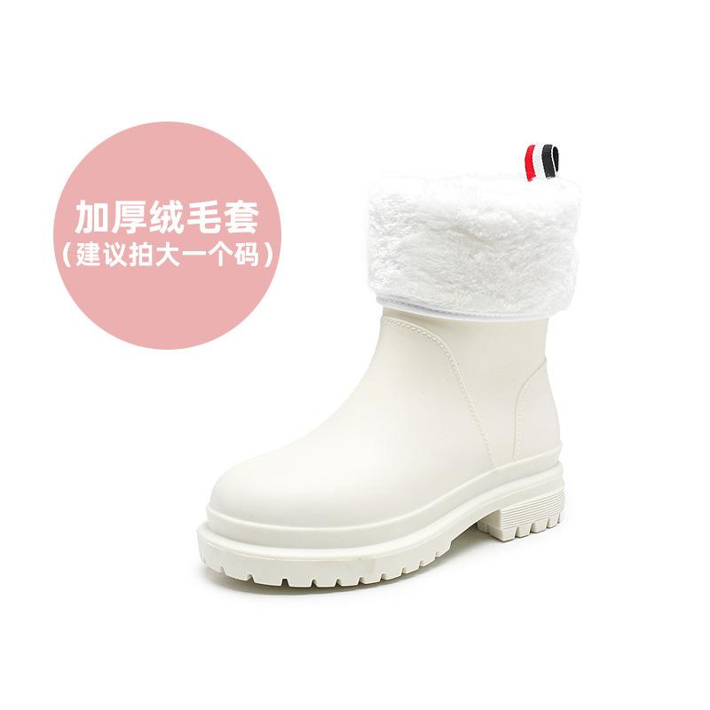 Water shoes high-end rain shoes women's medium tube non-slip rain boots waterproof overshoes rubber shoes water boots