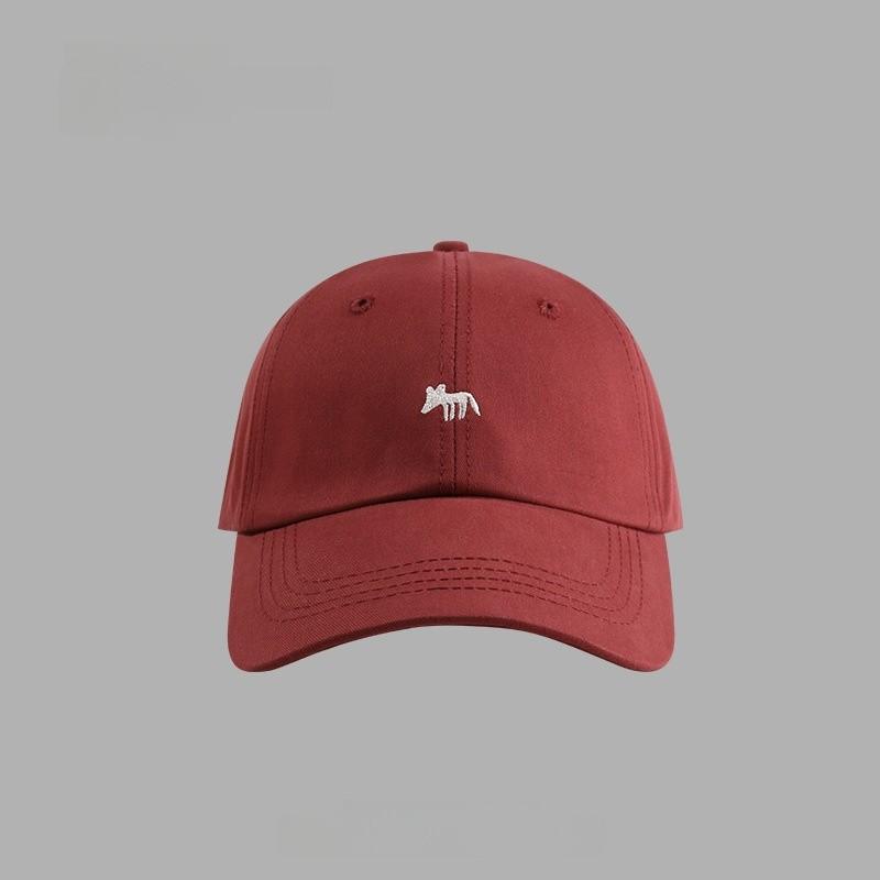 Small Fox Embroidered Baseball Cap With Sun Protection For Outdoor Activities