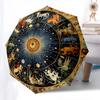 Zodiac, Astrology Themed Automatic Opening and Closing Umbrella, Brightly Colored 8 rib Portable Umbrella, Suitable for Men and Women, A Per