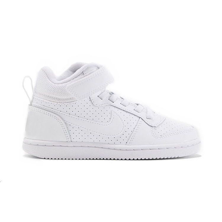 Nike Court Borough Décontracté Durable Antidérapant Soutien Mi-Haut Baskets Baskets Enfants Blanc 870026-100