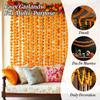 5PCS 5 Feet Marigold Garland for Decoration - Marigold Flowers Garlands for Indian Diwali Day of The Dead Decorations, Indian Weddings (Orange)