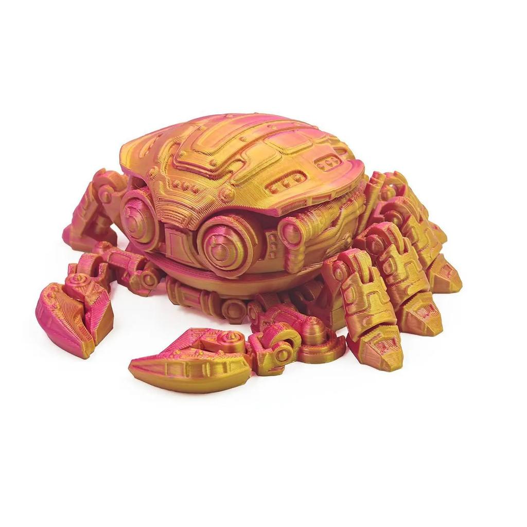 14CM 3D Printed Mechanical Crab Model Movable Joints Novelty Desk Decor Anti Stress Toy Miniature Collectible Birthday Gift