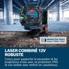 Bosch Professional laser combiné GCL 12V-50-22 CG (jusqu’à 50m, Dual Power, support RM20, 4 piles 1,5V, housse, Trépied BT 150)