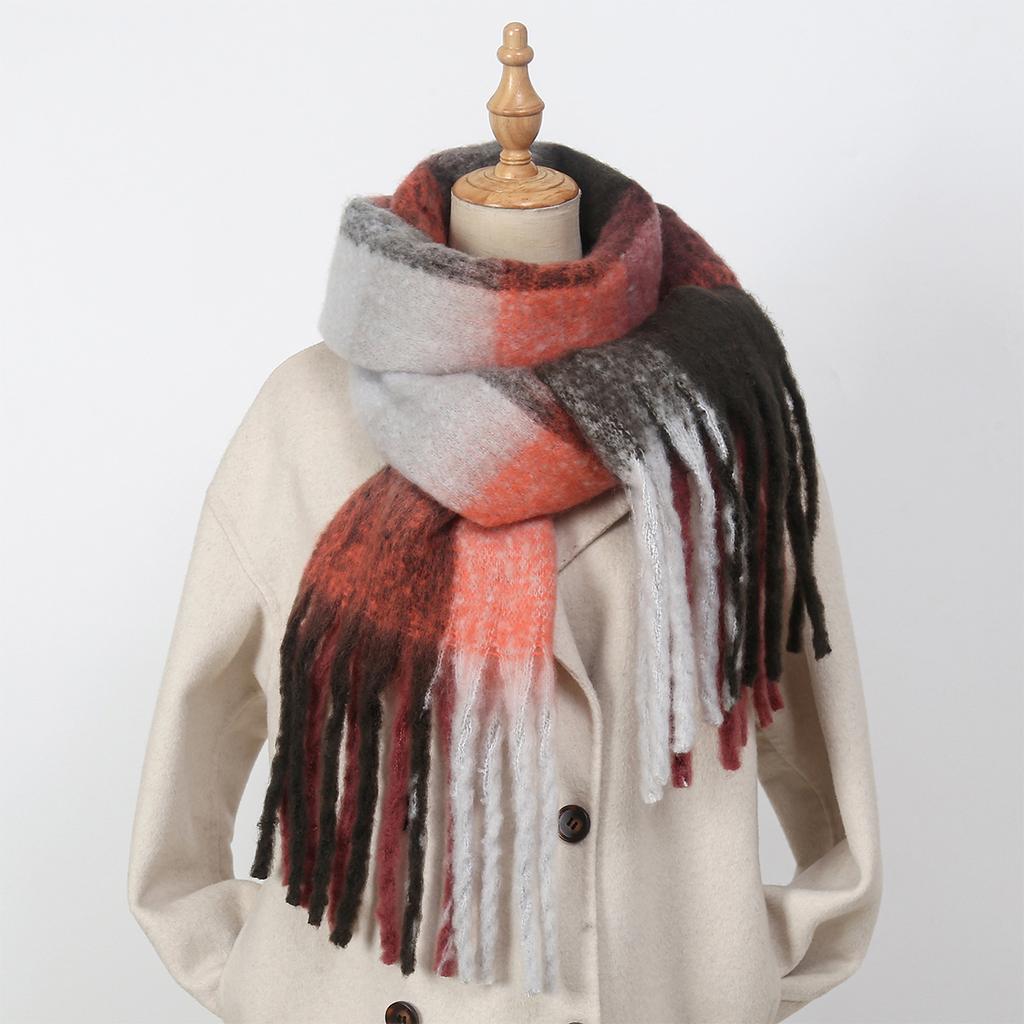 Winter Scarf Men Women Cashmere Warm Rainbow Hairy Pashmina Blanket Wraps Female Thick Soft Bufanda Tassel Shawl Poncho Echarpe